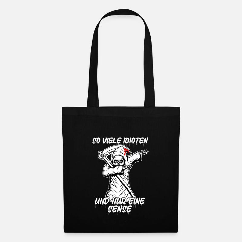 Dabbing Sensenmann Sense Tod Halloween Spruch - Stoffbeutel - Schwarz