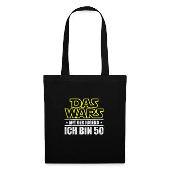 50 Geburtstag das wars mit der Jugend - Stoffbeutel - Schwarz - Vorne