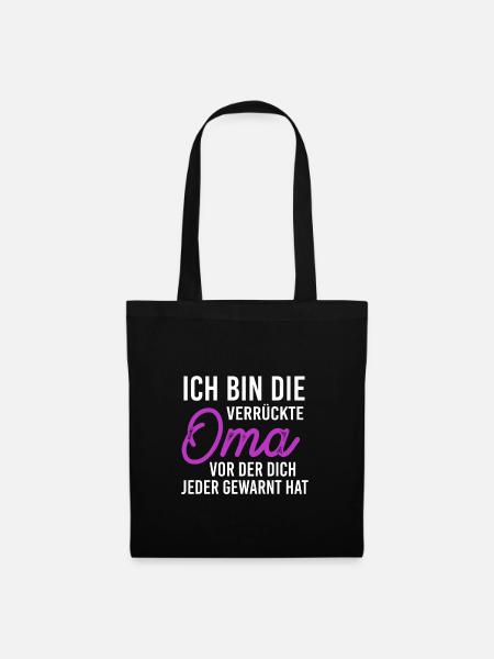 verrückte Oma - Stoffbeutel - Schwarz