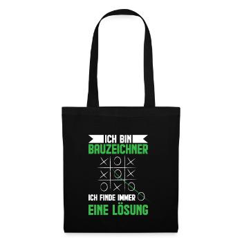 Lustige Bauzeichner Geschenkidee - Stoffbeutel - Schwarz - Vorne