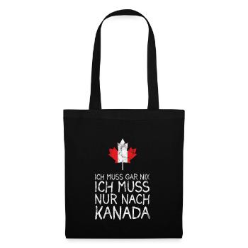 Lustiges Kanada Sprüche Geschenk - Stoffbeutel - Schwarz - Vorne