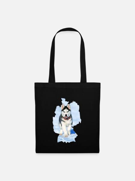 Hund Husky, Hund Husky, Deutschland - Stoffbeutel - Schwarz