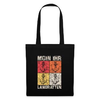 Kapitän Segeln Meer Retro Vintage - Stoffbeutel - Schwarz - Vorne