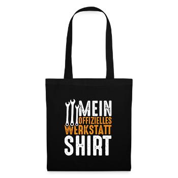 Mein offizielles Werkstatt Shirt - Stoffbeutel - Schwarz - Vorne