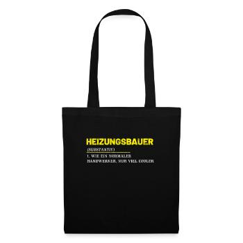 Heizungsbauer Installateur Klempner Geschenkidee - Stoffbeutel - Schwarz - Vorne