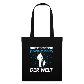 Weltbester Bonus Papa der Welt - Stoffbeutel - Schwarz - Vorne
