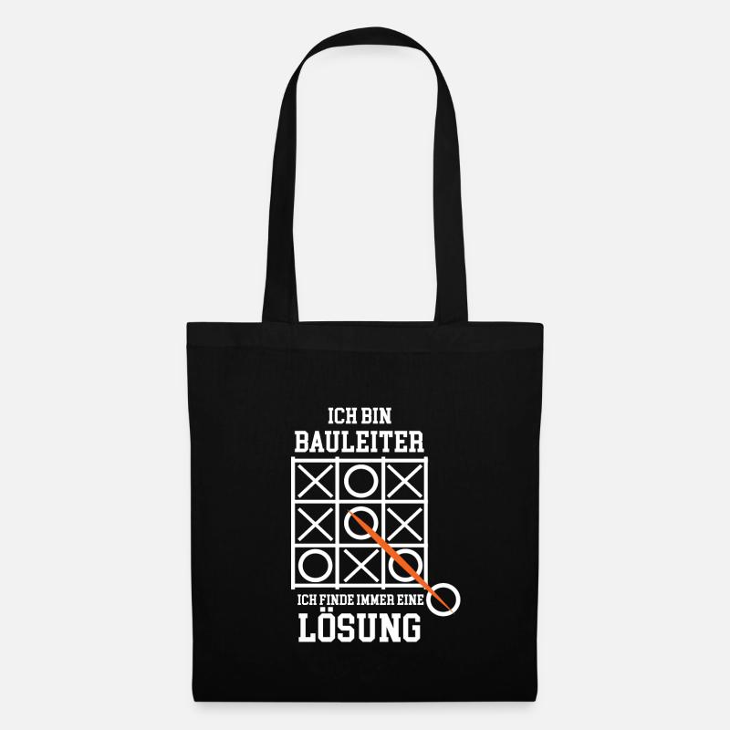 Ich bin Bauleiter | Lustiges Sprüche Geschenk - Stoffbeutel - Schwarz
