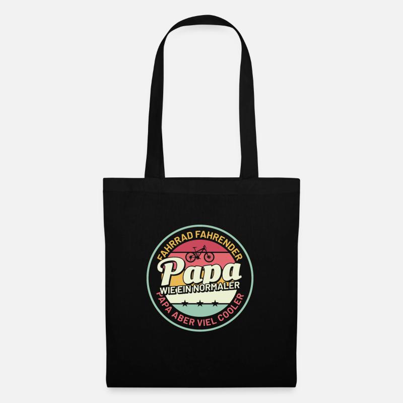 Fahrrad Papa Vater Vatertag Geschenk - Stoffbeutel - Schwarz