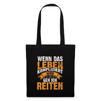 Pferd Kaltblut Kaltblüter Geschenke - Stoffbeutel - Schwarz - Vorne
