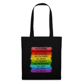 Regenbogen Pride LGBT Toleranz Liebe Gewinnt - Stoffbeutel - Schwarz - Vorne