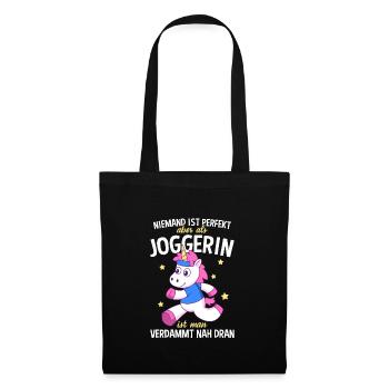 Ausdauer Training Sportler Laufen Joggen - Stoffbeutel - Schwarz - Vorne