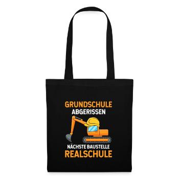 Grundschulabschluss Realschule Einschulung 5Klasse - Stoffbeutel - Schwarz - Vorne