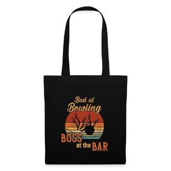 Mauvais au bowling boss au bar / bowling - Sac en tissu - noir - Devant