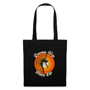 Dancing Wife Happy Life Dancer Ballet Ballerina - Tote Bag - black - Front