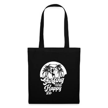 Surf femme Happy Life Wellenreiten Surfen Surfer - Sac en tissu - noir - Devant