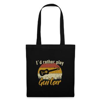 Je préfère jouer de la guitare / Gitarre - Sac en tissu - noir - Devant