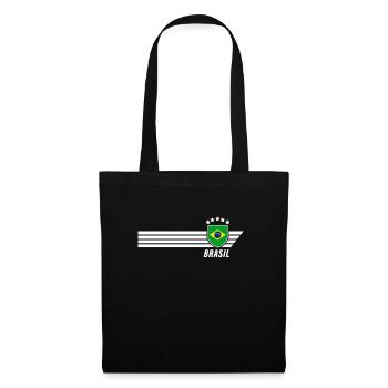 Brésil Maillot de fan de football brésilien Seleção - Sac en tissu - noir - Devant