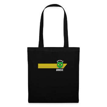 Brésil Maillot de fan de football brésilien Seleção - Sac en tissu - noir - Devant