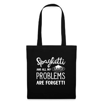 Spaghetti Make Problems Forgetti Ironic Quote - Tote Bag - black - Front