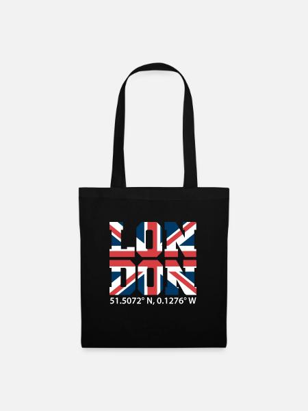 London - Stoffbeutel - Schwarz