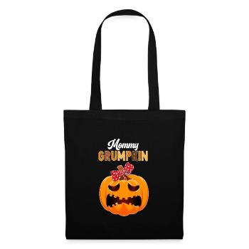 Mom Mama Grumpkin Halloween Kürbis Familienoutfit - Stoffbeutel - Schwarz - Vorne