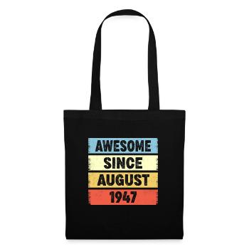 75 Years Old Awesome Since August 1947 75th - Tote Bag - black - Front