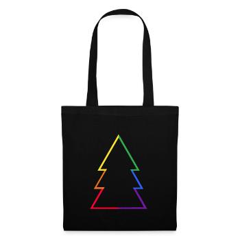 LGBTQ Rainbow Christmas Tree Christmas Tree Xmas - Tote Bag - black - Front