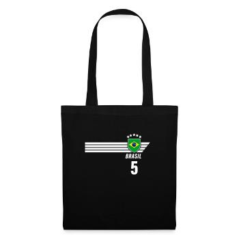 Brésil Maillot de fan de football brésilien Seleção - Sac en tissu - noir - Devant