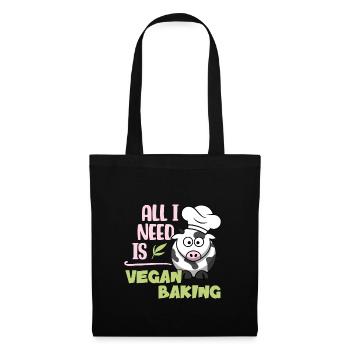 Tout ce dont j’ai besoin, c’est de la pâtisserie végétalienne - Sac en tissu - noir - Devant