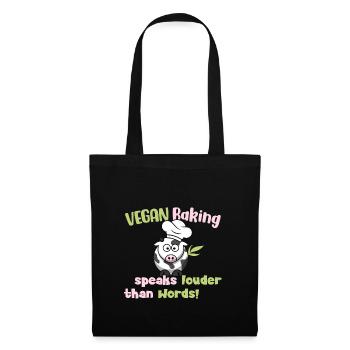 Vegan Baking speaks louder than Words - Stoffbeutel - Schwarz - Vorne