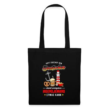 Deutschland Deutscher Deutsches Bier Brezel - Stoffbeutel - Schwarz - Vorne