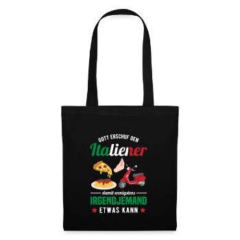 Italien Italiener Spaghetti Italienische Pizza - Stoffbeutel - Schwarz - Vorne