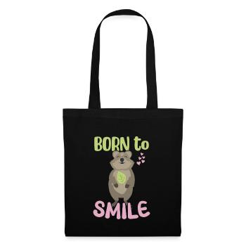 Né pour sourire / Sourire Quokka - Sac en tissu - noir - Devant