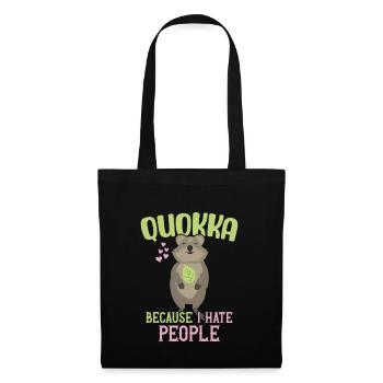 Quokka - Parce que je déteste les gens / Sourire Quokka - Sac en tissu - noir - Devant