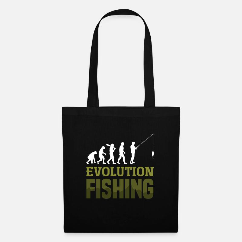 Fishing Evolution Dad Fisherman for Father's Day - Stoffbeutel - Schwarz