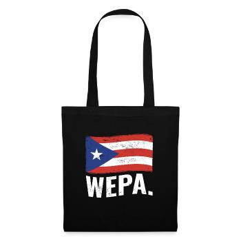 Fier portoricain Wepa Porto Rico Flag Latino - Sac en tissu - noir - Devant