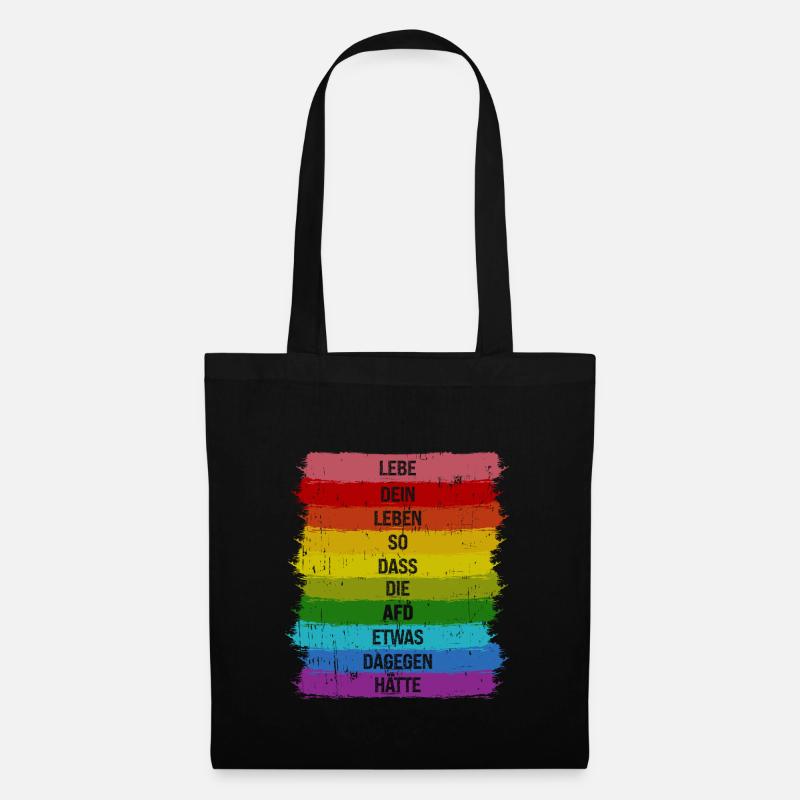 Lebe So dass die AFD was dagegen hätte Pride LGBT - Stoffbeutel - Schwarz