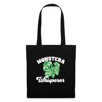 Monstera Deliciosa Albo Plante d’intérieur botanique - Sac en tissu - noir - Devant