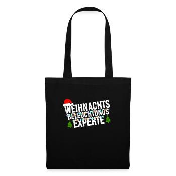 Weihnachtsbeleuchtungsexperte Lichterkette Xmas - Stoffbeutel - Schwarz - Vorne