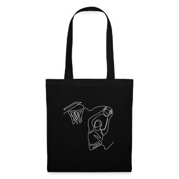 Basketball Basketballer Slam Dunk Lineart - Stoffbeutel - Schwarz - Vorne