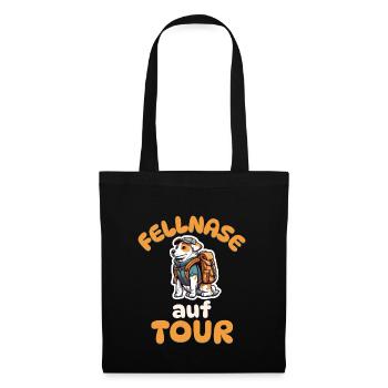 Fellnase auf Tour - Wandern - Hunde - Stoffbeutel - Schwarz - Vorne