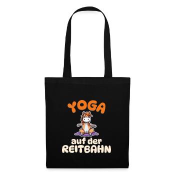 Yoga auf der Reitbahn - Pferde Yoga - Stoffbeutel - Schwarz - Vorne