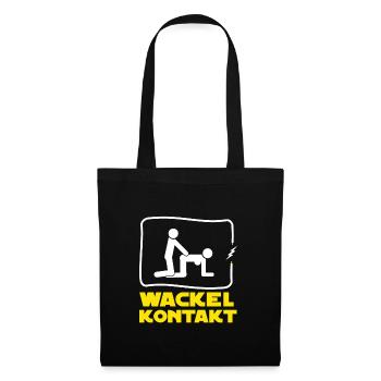 Elektriker T-Shirt Wackelkontakt - Stoffbeutel - Schwarz - Vorne