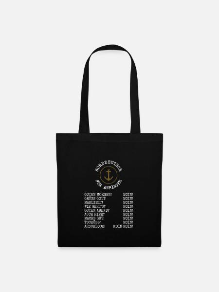 Norddeutsch für Anfänger Moin Moin Shirt weiss - Stoffbeutel - Schwarz