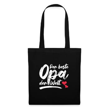 Der beste Opa der Welt - Stoffbeutel - Schwarz - Vorne