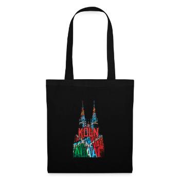 Kölner Dom Köln Karneval - Stoffbeutel - Schwarz - Vorne