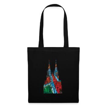 Kölner Dom Köln Karneval - Stoffbeutel - Schwarz - Vorne