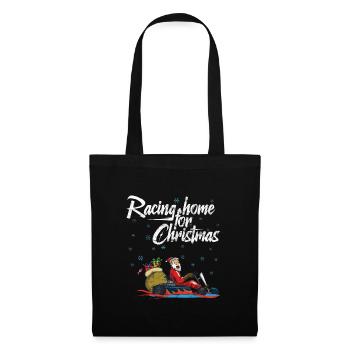 Racing home for Christmas Kart Rennfahrer - Stoffbeutel - Schwarz - Vorne
