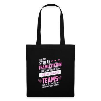 Stolze Teamleiterin Filialleiterin Geschenk Chefin - Stoffbeutel - Schwarz - Vorne