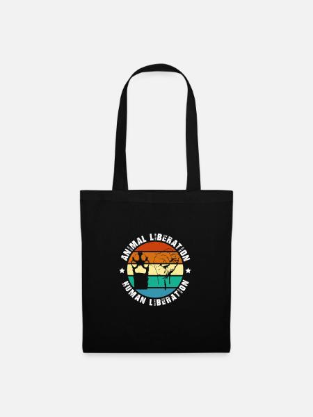 Animal Liberation Retro Vintage Tierschutz - Stoffbeutel - Schwarz